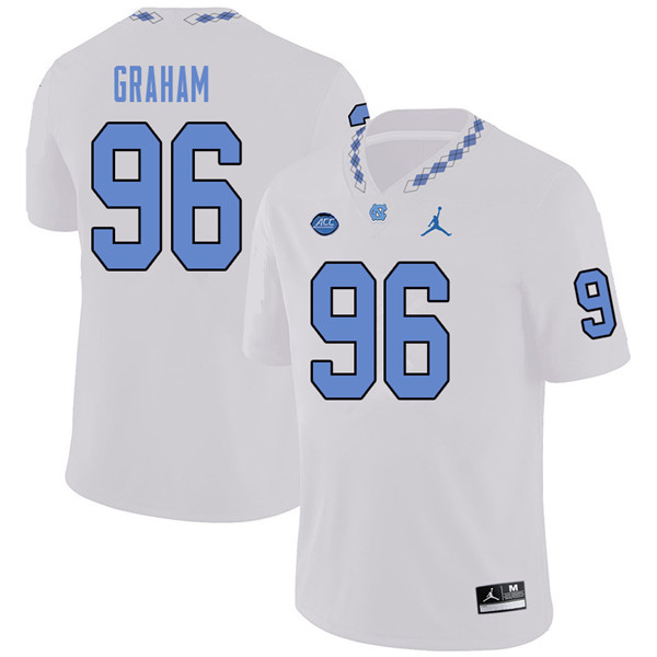 Jordan Brand Men #96 Cooper Graham North Carolina Tar Heels College Football Jerseys Sale-White